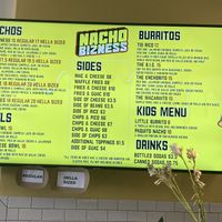 Menu  at Nacho Bizness in Monterey