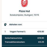 it was a good vegan pizza😄 at Pizza Hut in Stuttgart
