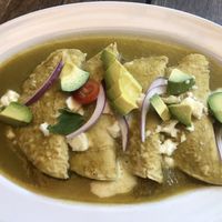 Breakfast enchiladas   at Café Mogagua in Isla Mujeres