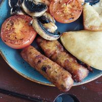 Veggie sausage at Shutters in Killin