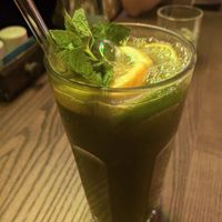 Matcha flavored lemonade at Briós in Budapest