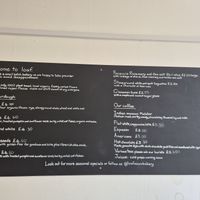Menu at Loaf in Wymondham