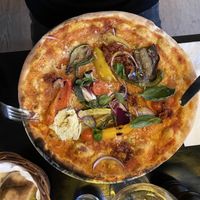 Pizza with vegan cheese   at Il Forno Italiano in Uppsala
