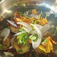 Starter: deep fried artichoke at Il Forno Italiano in Uppsala