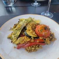 Vegetable paella at Alcanada 35 in Mallorca