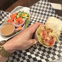 Buffalo Vegan Chicken Wrap (but make sure they don’t add ketchup for some weird reason)  at The Kilt and Clover in St Catharines