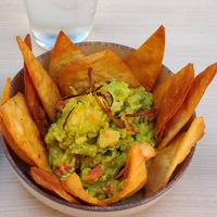 Homemade Nachos and guacamole at Shambala Lounge Bar in Cuenca