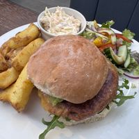 Vegan Burger - chips were amazing !  at Beckworth Emporium in Northampton
