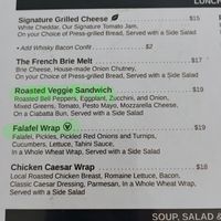 Our lunch choices. at Black & White Cafe and Bakery in St Peters Bay