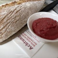Baguette with beetroot Hummus  at Mein Beck in Lana