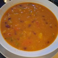 Beansoup / Bohnensuppe (vegan) at Madrid-Berlin Bistro in Fisterra