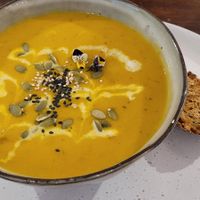 Pumpkin soup at Tafru Restaurante in Pisac