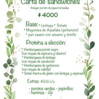 Carta de opciones  at Av Siempre Vegan in Coquimbo