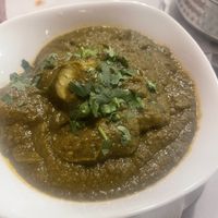 Saag aloo puréed like soup not enjoyed   at Everest Spice in Fuerteventura