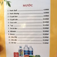 Beverage menu. at Quán Chay An in Hue
