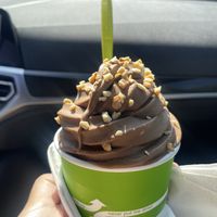 Chocolate PB dairy free soft serve!  at Honey Greens Cafe in Downey