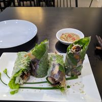 Veggie spring rolls at 21 Grams Vegetarian in Da Nang