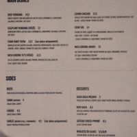 Menu at Boleh Lah in Lyon