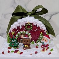 Vegan Snow Bow Cottage Cake (Christmas 2025) at Greendot Patisserie in Central Singapore