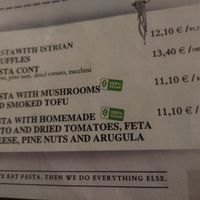 Menu - Pastas at Pivnica Cont in Rijeka