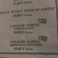 Menu - Lasagne at Pivnica Cont in Rijeka