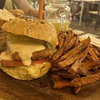 Vegan burger  at Gaia Natural Food in Hyeres