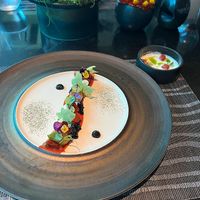 First vegan course - tomatoes   at Koral Restaurant  in Nusa Dua