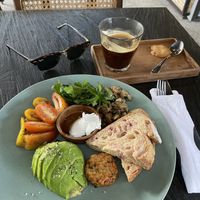Vegan breakfast plate  at Little Ripper Cafe in Tabanan