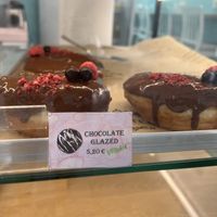 Chocolate glazed vegan   at La Donuteria in Paris
