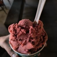 Watermelon and chocolate at Eiscafé Venezia in Weimar