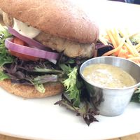 Soy chicken with vegan ranch at Native Foods in Costa Mesa