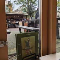 View from below at Bagels & Beans - Waterlooplein in Amsterdam