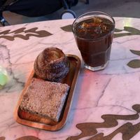 Delicious coffee and vegan goodies!  at Principles in Brooklyn