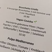menu at La Preferida in Frankfurt