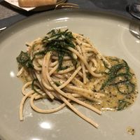 spaghetti alle vongole salve (salicornia, sapeva effettivamente di piatto di mare)  at FITO - Ristorante Vegetale e Cocktail Bar Botanico in Castiglioncello