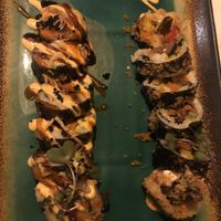 Volcano and dragon rolls   at Nori in Austin