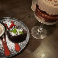 PB shake (spiked) and lava cake   at Nori in Austin