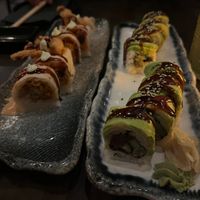 Spider roll (left) and dragon roll (right—our fav)  at Nori in Austin