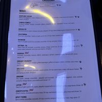 Menu R  at Nori in Austin