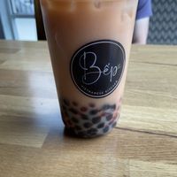 Strawberry milk tea with oat milk  at Bep Vietnamese Kitchen in Holly Springs