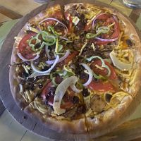 Pizza Vegetaria with vegan cheese  at Pizza Mia in Larnaca