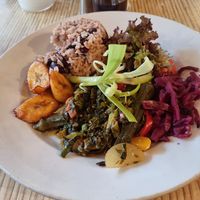 Callaloo & okra at Kool Runnings Jamaican Restaurant in Inverness