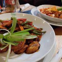 Stuffed cho cho and ital stew with gnocchi at Kool Runnings Jamaican Restaurant in Inverness