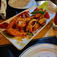 Vegan spicy potato wedges at Kool Runnings Jamaican Restaurant in Inverness