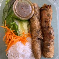 Veggie imperial rolls with vermicelli  at  Viet Quan in San Francisco