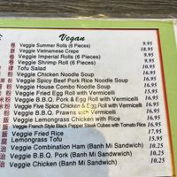 Menu  at  Viet Quan in San Francisco