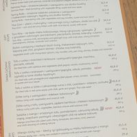 Vegan menu  at Taj in Krakow