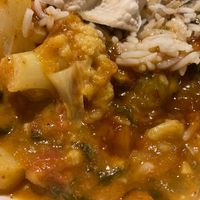 Spinach and cauliflower curry  at The Moulin Hotel in Pitlochry