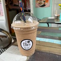 vegan iced cappuccino   at Elie's Cafe in North London