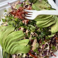 Paso ‘Poke’ bowl.  Delicious with tuna made of tomato.  It is a room temp bowl.   at Soto's True Earth Market in Cambria
